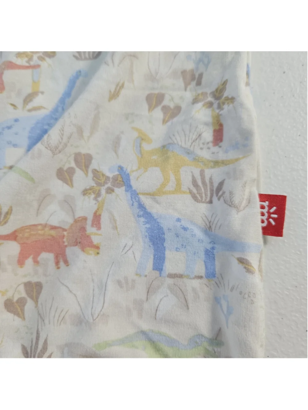 Magnetic Me Ext Roar Dinary Baby Bodysuit 18-24 Months Beige Blue Dinosaur Print